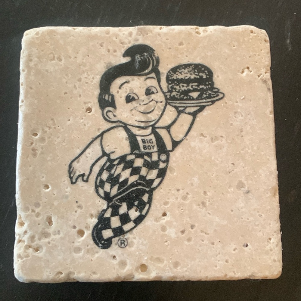 “Vintage” look Famous Bob’s Big Boy coaster.